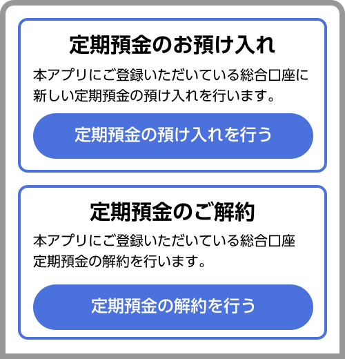 定期預金のお取引選択